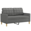 2-OSOBOWA SOFA Z PODUSZKAMI CIEMNOSZARA 120CM TKANINA