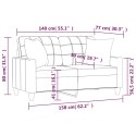 2-OSOBOWA SOFA Z PODUSZKAMI CZARNA 140CM SZTUCZNA SKÓRA