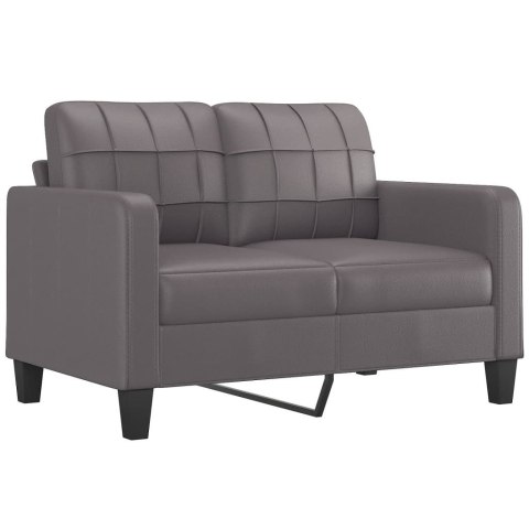 2-OSOBOWA SOFA Z PODUSZKAMI SZARA 120CM SZTUCZNA SKÓRA