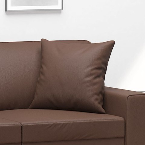 PODUSZKI OZDOBNE 2SZT BRĄZOWY 40X40CMSZTUCZNA SKÓRA