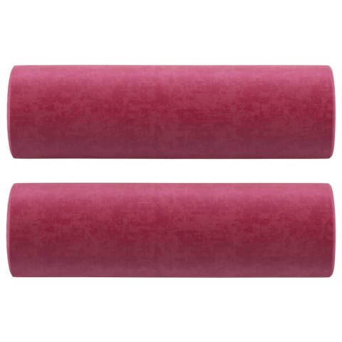 PODUSZKI OZDOBNE 2 SZT CZERWIEŃ WINNA Ø15X50CM AKSAMIT