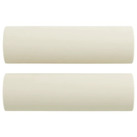 PODUSZKI OZDOBNE 2 SZT KREMOWY Ø15X50CM AKSAMIT
