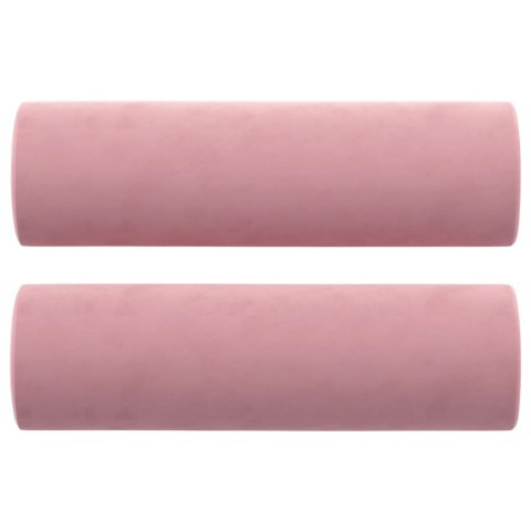 PODUSZKI OZDOBNE 2 SZT RÓŻOWE Ø15X50CM AKSAMIT