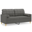 2-OSOBOWA SOFA Z PODUSZKAMI CIEMNOSZARA 140CM TKANINA