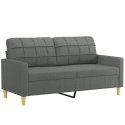 2-OSOBOWA SOFA Z PODUSZKAMI CIEMNOSZARA 140CM TKANINA