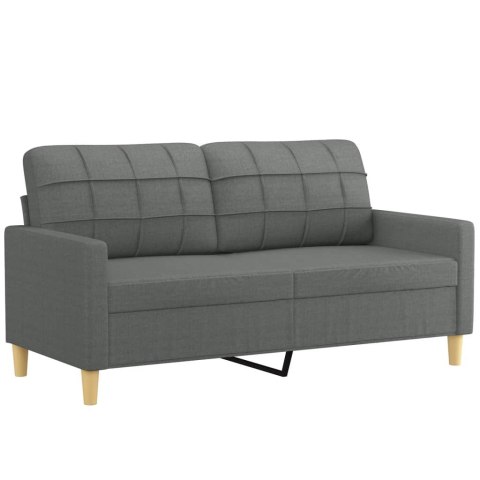 2-OSOBOWA SOFA Z PODUSZKAMI CIEMNOSZARA 140CM TKANINA