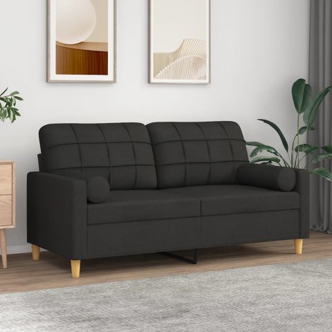 2-OSOBOWA SOFA Z PODUSZKAMI CZARNA 140CM TKANINA
