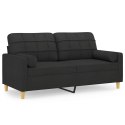 2-OSOBOWA SOFA Z PODUSZKAMI CZARNA 140CM TKANINA