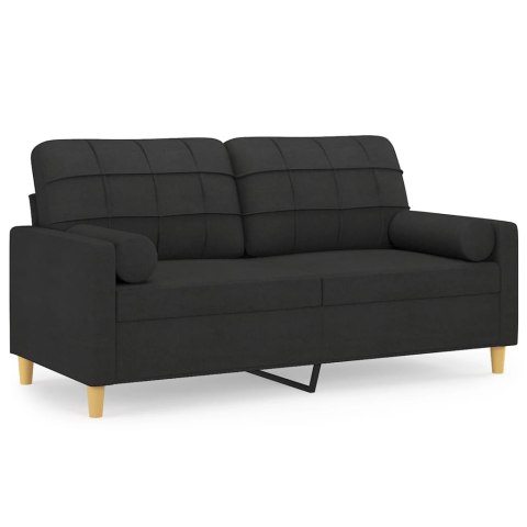 2-OSOBOWA SOFA Z PODUSZKAMI CZARNA 140CM TKANINA