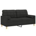 2-OSOBOWA SOFA Z PODUSZKAMI CZARNA 140CM TKANINA
