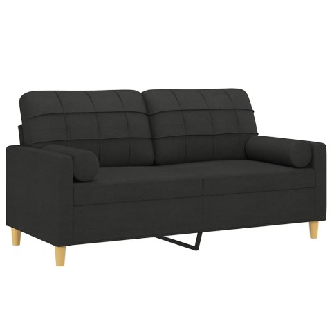 2-OSOBOWA SOFA Z PODUSZKAMI CZARNA 140CM TKANINA