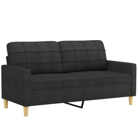 2-OSOBOWA SOFA Z PODUSZKAMI CZARNA 140CM TKANINA