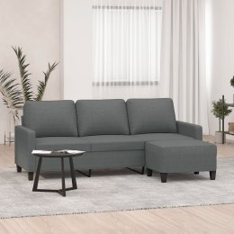 3-OSOBOWA SOFA Z PODNÓŻKIEM CIEMNOSZARY 180CM TKANINĄ