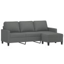 3-OSOBOWA SOFA Z PODNÓŻKIEM CIEMNOSZARY 180CM TKANINĄ