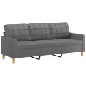 3-OSOBOWA SOFA Z PODUSZKAMI CIEMNOSZARA 180CM TKANINA