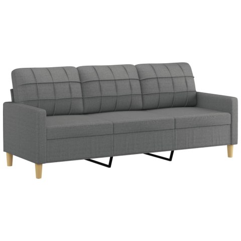 3-OSOBOWA SOFA Z PODUSZKAMI CIEMNOSZARA 180CM TKANINA