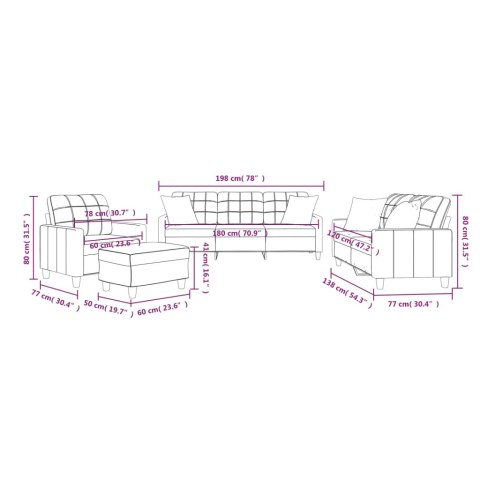 4-CZ. KOMPLET WYPOCZYNKOWY Z PODUSZKAMI CZARNY EKOSKÓRA