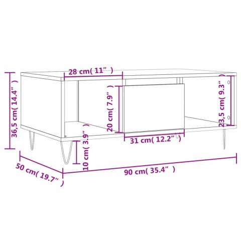 STOLIK KAWOWY CZARNY 90X50X36,5CM