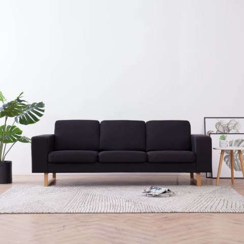 3-OSOBOWA SOFA TAPICEROWANA TKANINĄ CZARNA