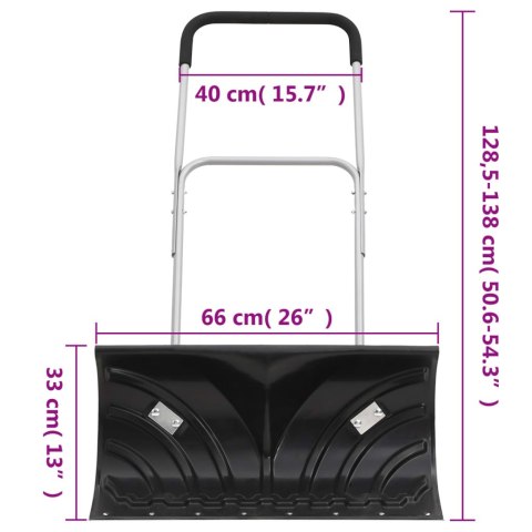 PŁUG DO ŚNIEGU Z WYDŁUŻANĄ RĄCZKĄ 66CM STAL