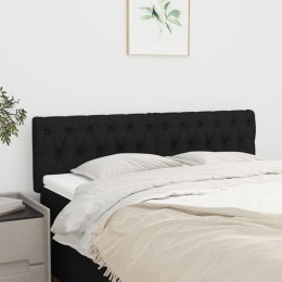 ZAGŁÓWKI DO ŁÓŻKA 2 SZT CZARNE 72X7X78/88CM TKANINA
