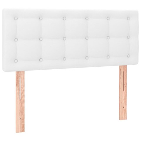 ŁÓŻKO KONTYNENTALNE Z MATERACEM BIAŁE EKOSKÓRA 100X200CM