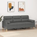 3-OSOBOWA SOFA Z PODUSZKAMI CIEMNOSZARA 180CM TKANINA