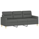 3-OSOBOWA SOFA Z PODUSZKAMI CIEMNOSZARA 180CM TKANINA