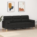 3-OSOBOWA SOFA Z PODUSZKAMI CZARNA 180CM TKANINA