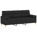 3-OSOBOWA SOFA Z PODUSZKAMI CZARNA 180CM TKANINA