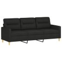 3-OSOBOWA SOFA Z PODUSZKAMI CZARNA 180CM TKANINA