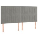 ŁÓŻKO KONTYNENTALNE Z MATERACEM 200X200CM JASNOSZARE AKSAMIT