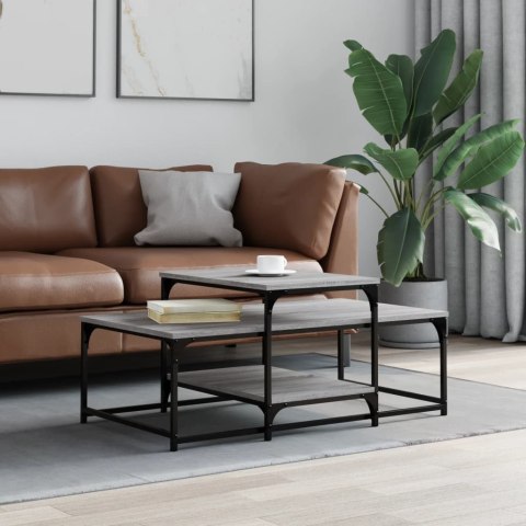 STOLIK KAWOWY SZARY DĄB SONOMA 102X60X45CM