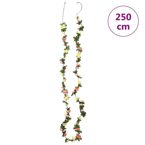 SZTUCZNE GIRLANDY KWIATOWE 6SZT SŁONECZNA CZERWIEŃ 250CM