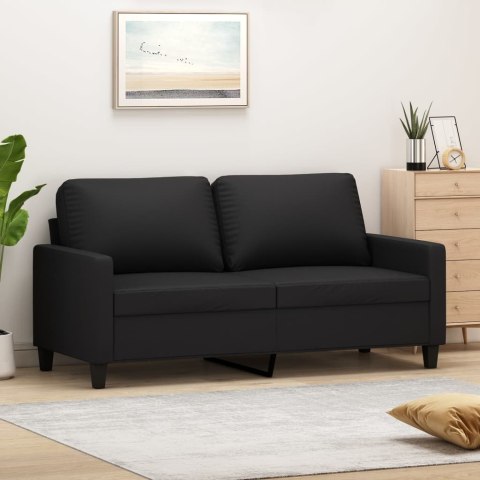 2-OSOBOWA SOFA CZARNA 140CMSZTUCZNA SKÓRA