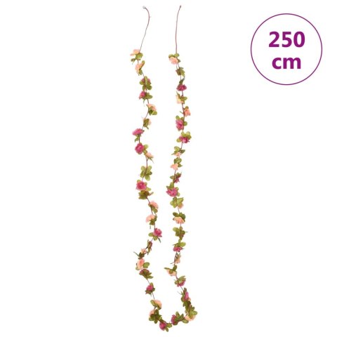 SZTUCZNE GIRLANDY KWIATOWE 6SZT RÓŻANA CZERWIEŃ 250CM