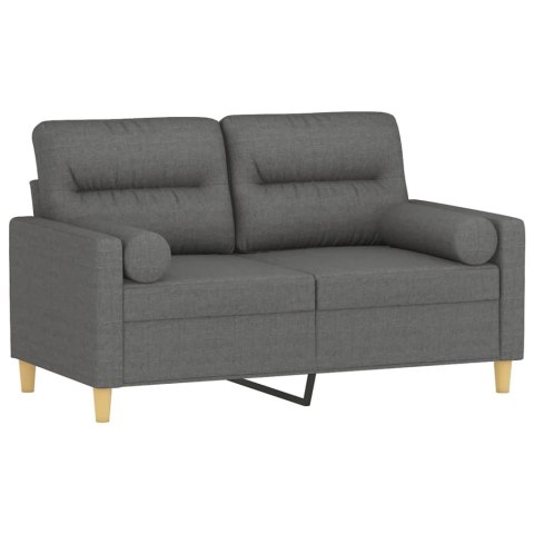 2-OSOBOWA SOFA Z PODUSZKAMI CIEMNOSZARA 120CM TKANINA