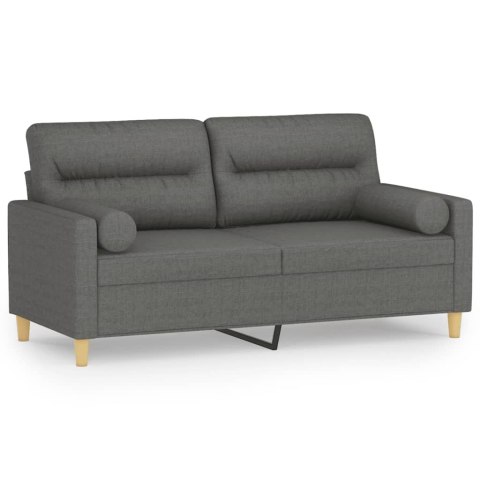 2-OSOBOWA SOFA Z PODUSZKAMI CIEMNOSZARA 140CM TKANINA