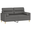 2-OSOBOWA SOFA Z PODUSZKAMI CIEMNOSZARA 140CM TKANINA