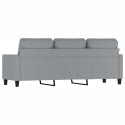 SOFA 3-OSOBOWA JASNOSZARA 180CM TAPICEROWANA TKANINĄ