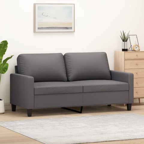 2-OSOBOWA SOFA SZARY 140CM SZTUCZNA SKÓRA