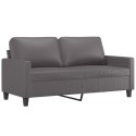 2-OSOBOWA SOFA SZARY 140CM SZTUCZNA SKÓRA