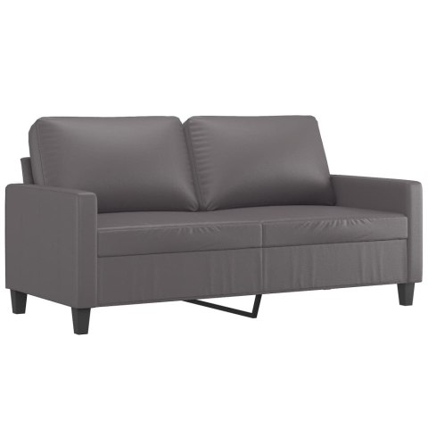 2-OSOBOWA SOFA SZARY 140CM SZTUCZNA SKÓRA