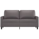 2-OSOBOWA SOFA SZARY 140CM SZTUCZNA SKÓRA