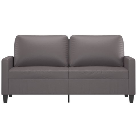 2-OSOBOWA SOFA SZARY 140CM SZTUCZNA SKÓRA