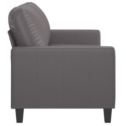 2-OSOBOWA SOFA SZARY 140CM SZTUCZNA SKÓRA