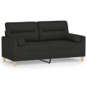 2-OSOBOWA SOFA Z PODUSZKAMI CZARNA 140CM TKANINA