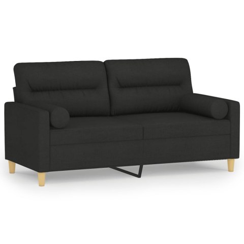 2-OSOBOWA SOFA Z PODUSZKAMI CZARNA 140CM TKANINA