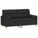 2-OSOBOWA SOFA Z PODUSZKAMI CZARNA 140CM TKANINA