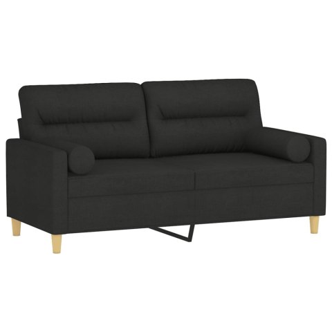 2-OSOBOWA SOFA Z PODUSZKAMI CZARNA 140CM TKANINA